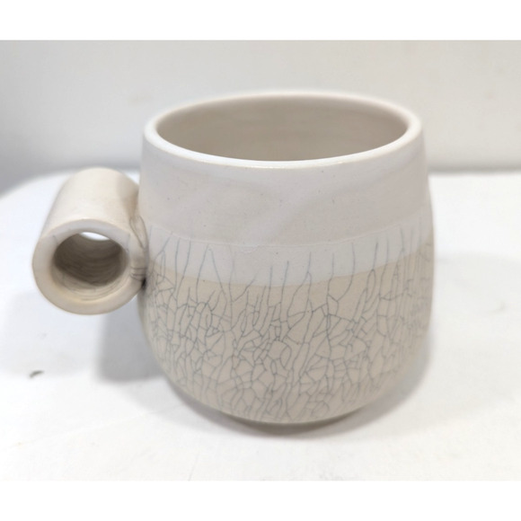 Match Stoneware Knuckle Mugs Universal White Coffee Cup Tea USA Made Pottery - Picture 5 of 8